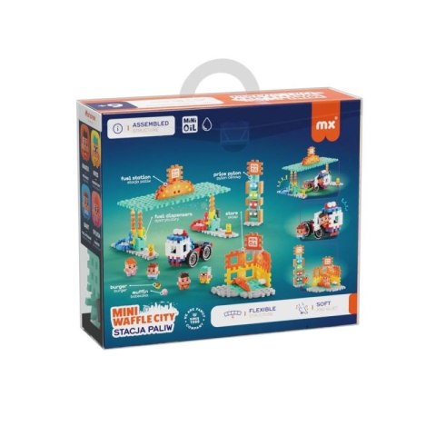 MARIOINEX Klocki Mini Waffle City Stacja paliw, 148 elementów Marioinex