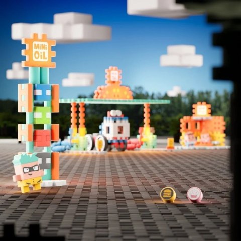 MARIOINEX Klocki Mini Waffle City Stacja paliw, 148 elementów Marioinex