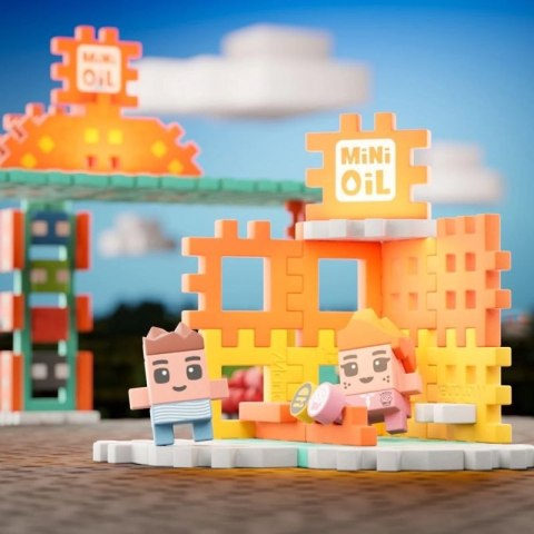 MARIOINEX Klocki Mini Waffle City Stacja paliw, 148 elementów Marioinex
