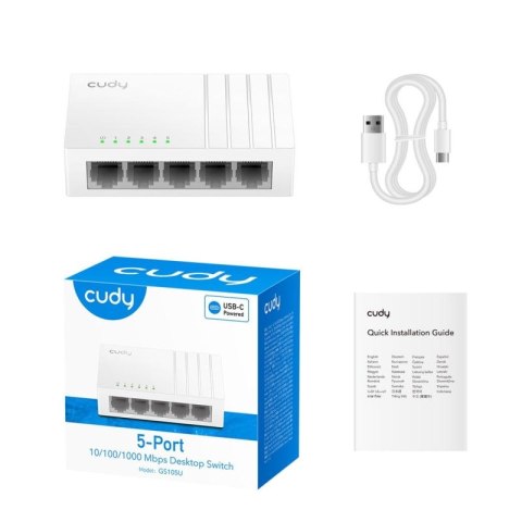 Switch CUDY GS105U 5-portowy gigabitowy USB-C CUDY