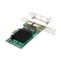 DIGITUS KARTA SIECIOWA PCIE PRZEWODOWA 2X RJ45 GIGABIT 10/100/1000MBPS LOW PROFILE DN-10132 DIGITUS