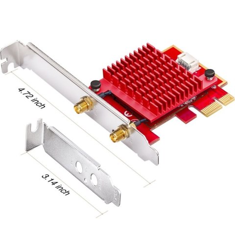 Karta sieciowa CUDY WE3000S AX5400 Wi-Fi 6 + BT 5.2 Intel AX210 Radiator PCIe CUDY