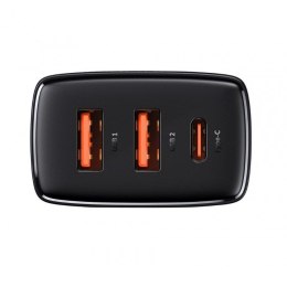 BASEUS ŁADOWARKA SIECIOWA 2XUSB, USB-C (CZARNA) Baseus