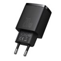 BASEUS ŁADOWARKA SIECIOWA USB, USB-C (CZARNA) Baseus