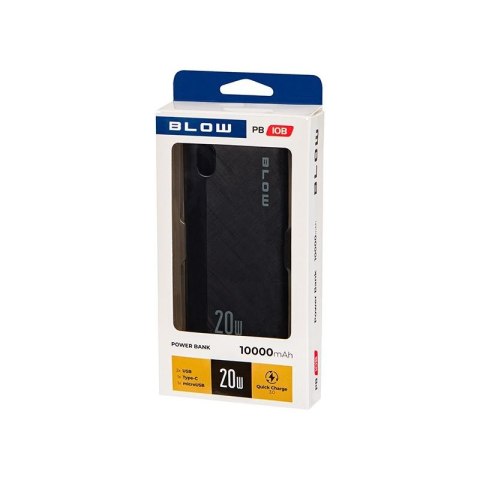 BLOW POWER BANK 10000MAH QC 20W CZARNY PB10B BLOW