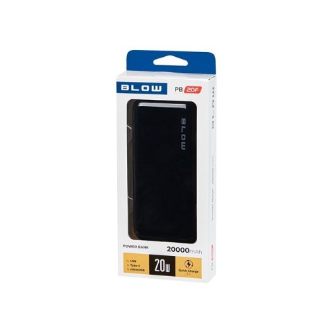 BLOW POWER BANK 20000MAH PD 20W CZARNY PB20F BLOW