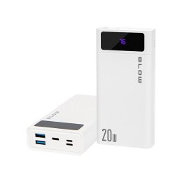 BLOW POWER BANK 20000MAH QC+PD 20W + LIGHTNING BIAŁY PB20E BLOW
