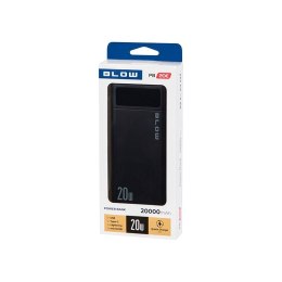BLOW POWER BANK 20000MAH QC+PD 20W + LIGHTNING CZARNY PB20E BLOW