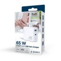 GEMBIRD 2-PORTOWA SZYBKA ŁADOWARKA SIECIOWA GAN (PD) USB (A+C), 65W, BIAŁA Gembird