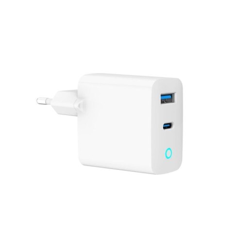 GEMBIRD 2-PORTOWA SZYBKA ŁADOWARKA SIECIOWA GAN (PD) USB (A+C), 65W, BIAŁA Gembird