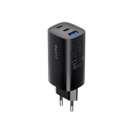 Ładowarka Havit UC20 EU USB-C+USB-C+USB-A (czarny) Havit