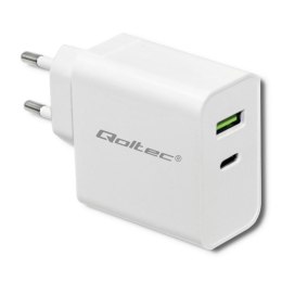 QOLTEC ŁADOWARKA SIECIOWA 45W | 5-20V | 2.4-3A | USB TYP C PD | USB | BIAŁA Qoltec