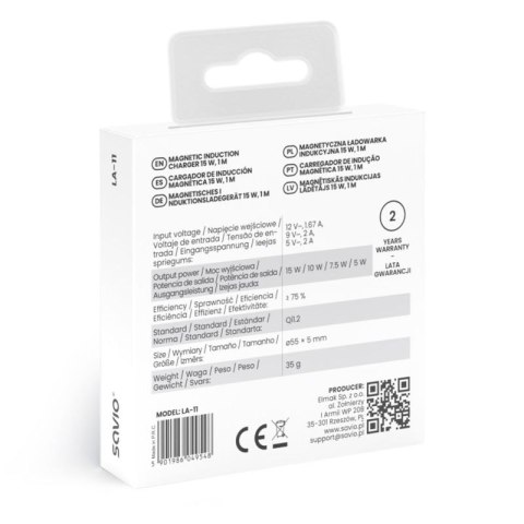 SAVIO ŁADOWARKA INDUKCYJNA 15W 1M LA-11 Savio
