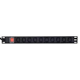 GEMBIRD LISTWA ZASILAJĄCA RACK (PDU) 10 GNIAZD C13, 1U, 16A, WTYK C20, 2M Gembird