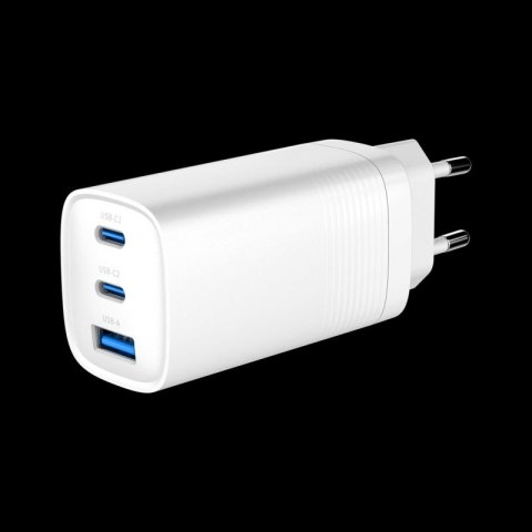 GEMBIRD SZYBKA ŁADOWARKA USB POWER DELIVERY USB TYPU C, 3X USB, 65 W, GAN BIAŁA Gembird