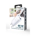 GEMBIRD SZYBKA ŁADOWARKA USB POWER DELIVERY USB TYPU C, 3X USB, 65 W, GAN BIAŁA Gembird