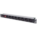 INTELLINET LISTWA ZASILAJĄCA RACK 19 X8 1U SCHUKO 3M BEZPIECZNIK 713986 Hikvision