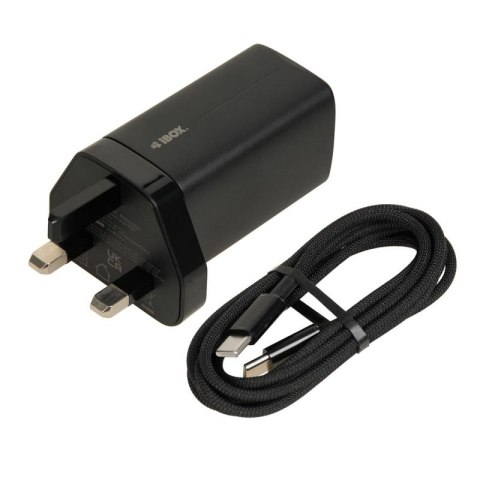 ŁADOWARKA SIECIOWA I-BOX C-65 GAN PD65W KABEL, CZARNA IBox