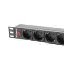 LANBERG LISTWA ZASILAJĄCA RACK 19" PDU 1U, 16A, 9X SHUKO, 3M PDU-09F-0300-BK Lanberg