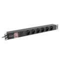 LANBERG LISTWA ZASILAJĄCA RACK PDU 19" (1U, 16A, 6X 230V PL, 2M, CZARNA) PDU-06E-0200-BK Lanberg