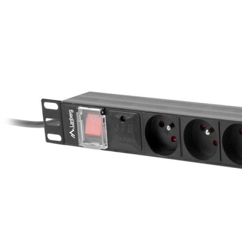LANBERG LISTWA ZASILAJĄCA RACK PDU 19" (1U, 16A, 8X 230V PL, 2M, CZARNA) PDU-08E-0200-BK Lanberg