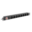 LANBERG LISTWA ZASILAJĄCA RACK PDU 19" (1U, 16A, 8X SHUKO, 2M, CZARNA) PDU-08F-0200-BK Lanberg