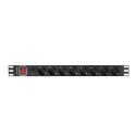 LANBERG LISTWA ZASILAJĄCA RACK PDU 19" (1U, 16A, 8X SHUKO, 2M, CZARNA) PDU-08F-0200-BK Lanberg