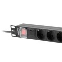 LANBERG LISTWA ZASILAJĄCA RACK PDU 19" (1U, 16A, 8X SHUKO, 2M, CZARNA) PDU-08F-0200-BK Lanberg