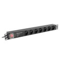 LANBERG LISTWA ZASILAJĄCA RACK PDU PRO 19" (1U, 16A, 7X 230V PL, 2M, CZARNA) PDU-PRO-07E-0200-BK Lanberg
