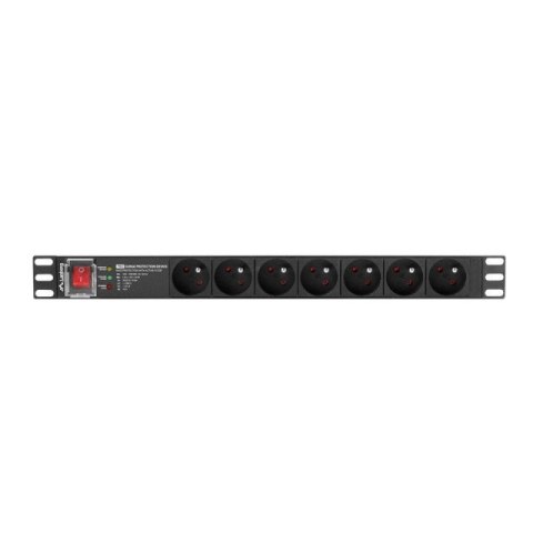 LANBERG LISTWA ZASILAJĄCA RACK PDU PRO 19" (1U, 16A, 7X 230V PL, 2M, CZARNA) PDU-PRO-07E-0200-BK Lanberg