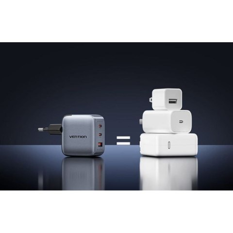 Ładowarka Vention 70W GaN PD 1x USB-A 2x USB-C czarna Vention