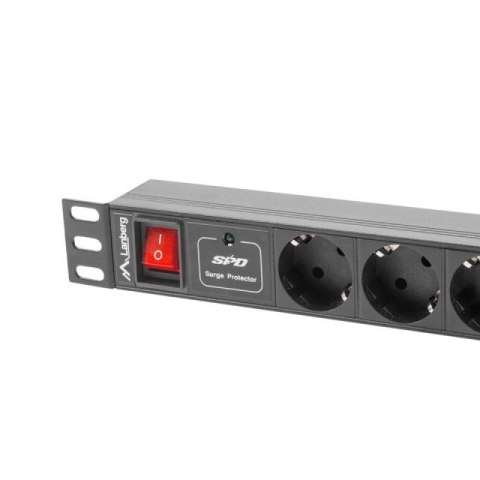 Listwa RACK, zasilająca Lanberg PDU-07F-0200-IEC-BK (7 x UTE; 10 A; 2m; kolor czarny) Lanberg