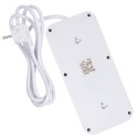 MACLEAN LISTWA ZASILAJĄCA, PRZEDŁUŻACZ 6 GNIAZD + 4XUSB, 110-240V AC 50/60HZ, 2.1A MAX 2500W, 1,5 M, BIAŁA MCE389 W Maclean