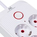 MACLEAN LISTWA ZASILAJĄCA, PRZEDŁUŻACZ 6 GNIAZD + 4XUSB, 110-240V AC 50/60HZ, 2.1A MAX 2500W, 1,5 M, BIAŁA MCE389 W Maclean