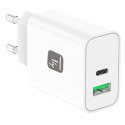 TECHLY ŁADOWARKA SIECIOWA GAN USB-C 30W PD I USB-A TECHly