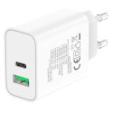 TECHLY ŁADOWARKA SIECIOWA GAN USB-C 30W PD I USB-A TECHly