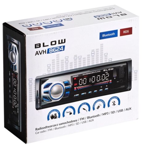 Radioodtwarzacz BLOW AVH-8624 AVH-8624 (Bluetooth, USB + AUX + karty SD) BLOW