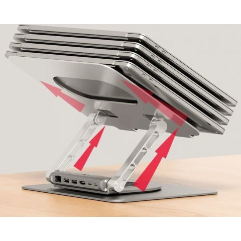 UNITEK PODSTAWKA POD LAPTOP + HUB USB-C, HDMI 1.4, 4K, PD 100W Unitek