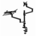GEMBIRD BIURKOWE REGULOWANE RAMIĘ/UCHWYT NA MONITOR + PODSTAWKA NA NOTEBOOKA 17-32, VESA 100X100MM, DO 8 KG Gembird
