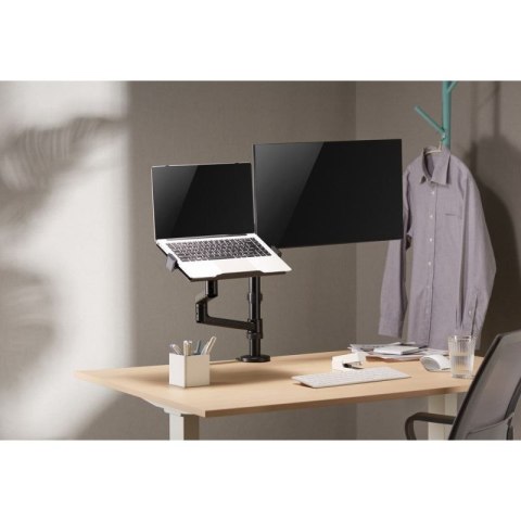 GEMBIRD BIURKOWE REGULOWANE RAMIĘ/UCHWYT NA MONITOR + PODSTAWKA NA NOTEBOOKA 17-32, VESA 100X100MM, DO 8 KG Gembird