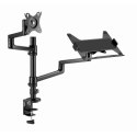 GEMBIRD BIURKOWE REGULOWANE RAMIĘ/UCHWYT NA MONITOR + PODSTAWKA NA NOTEBOOKA 17-32, VESA 100X100MM, DO 8 KG Gembird