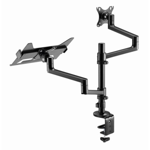 GEMBIRD BIURKOWE REGULOWANE RAMIĘ/UCHWYT NA MONITOR + PODSTAWKA NA NOTEBOOKA 17-32, VESA 100X100MM, DO 8 KG Gembird