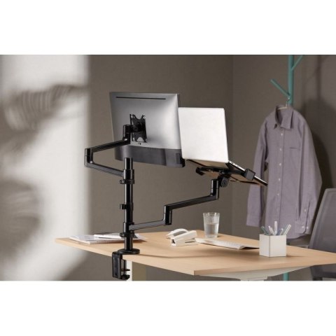 GEMBIRD BIURKOWE REGULOWANE RAMIĘ/UCHWYT NA MONITOR + PODSTAWKA NA NOTEBOOKA 17-32, VESA 100X100MM, DO 8 KG Gembird