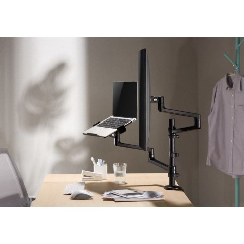 GEMBIRD BIURKOWE REGULOWANE RAMIĘ/UCHWYT NA MONITOR + PODSTAWKA NA NOTEBOOKA 17-32, VESA 100X100MM, DO 8 KG Gembird