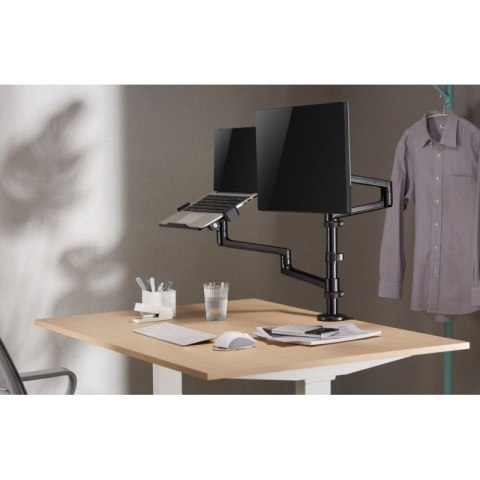 GEMBIRD BIURKOWE REGULOWANE RAMIĘ/UCHWYT NA MONITOR + PODSTAWKA NA NOTEBOOKA 17-32, VESA 100X100MM, DO 8 KG Gembird