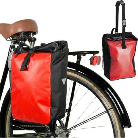 SAKWA TORBA ROWEROWA WODOSZCZELNA TYLNA NA BAGAŻNIK CZERWONA 13,5L XQMAX PRO XQMAX