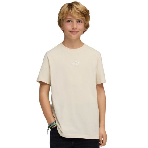 Koszulka dla dzieci Puma ESS Small No.1 Logo Centered Tee beżowa 692975 87 Puma