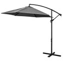 PARASOL OGRODOWY 300CM SKŁADANY NA WYSIĘGNIKU SZARY ANTRACYT SASKA GARDEN