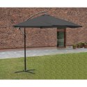 PARASOL OGRODOWY 300CM SKŁADANY NA WYSIĘGNIKU SZARY ANTRACYT SASKA GARDEN
