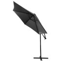 PARASOL OGRODOWY 300CM SKŁADANY NA WYSIĘGNIKU SZARY ANTRACYT SASKA GARDEN